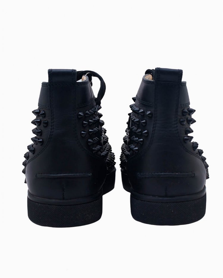 Tênis Louboutin Original Louis Flat Spikes Preto Feminino
